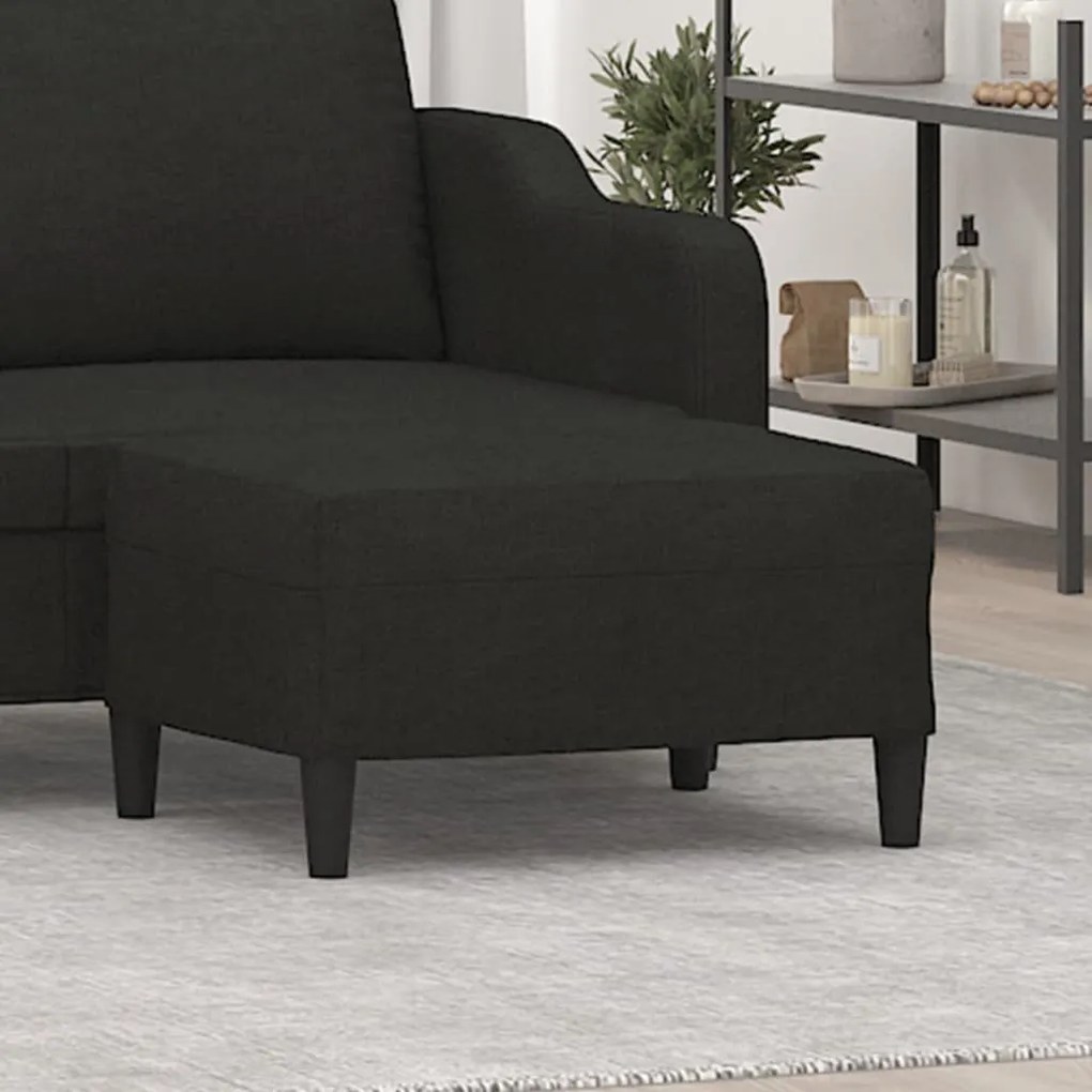 vidaXL Apoio de pés 70x55x41 cm tecido preto