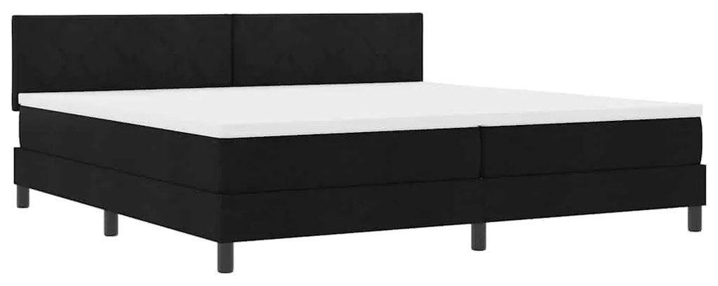 Cama Box Spring com Colchão Preto 200x200 cm Tecido