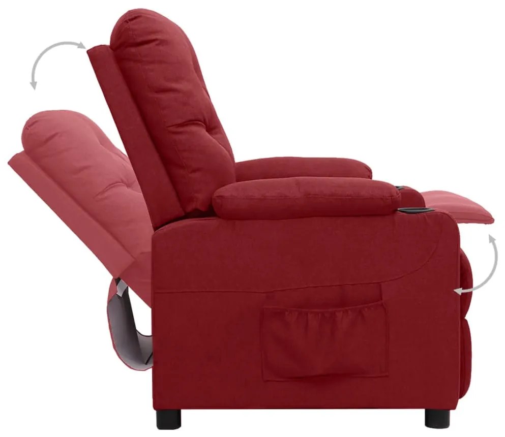 Poltrona elevatória tecido vermelho tinto