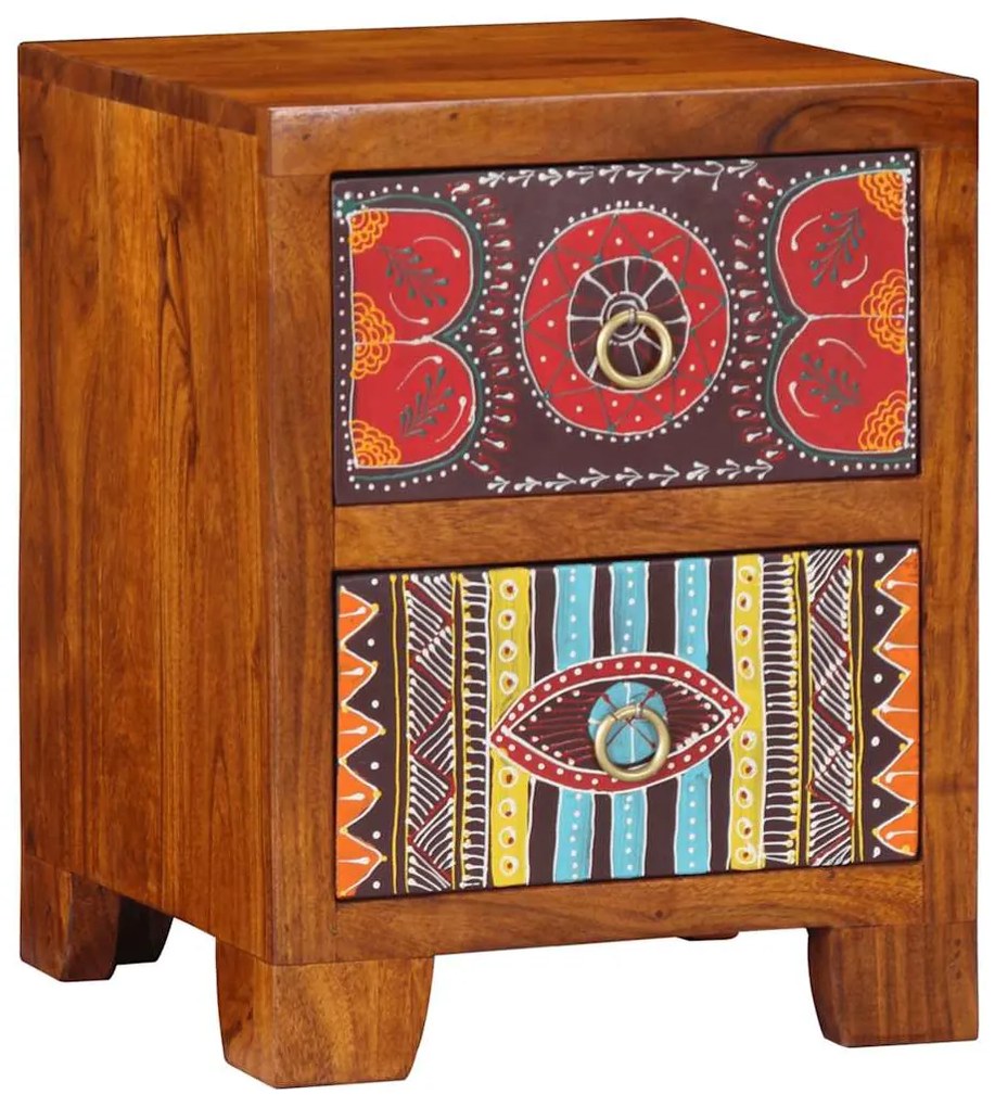 Mesa de cabeceira 35x35x45 cm madeira de acácia maciça