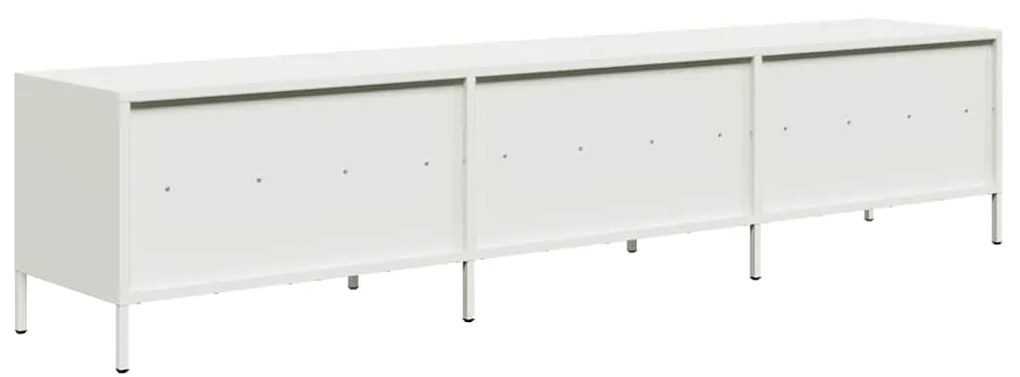 Móvel de TV 202x39x43,5 cm aço laminado a frio branco