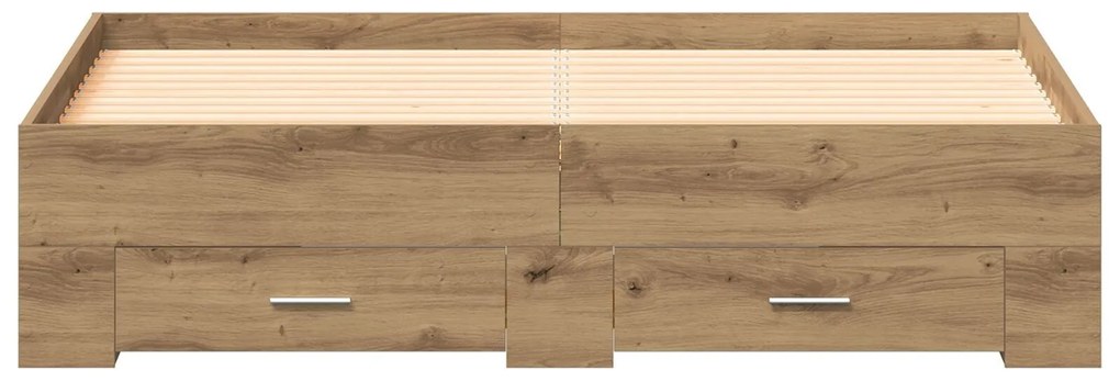 Estrutura de Cama com Gavetas Carvalho Artesanal Madeira Derivada