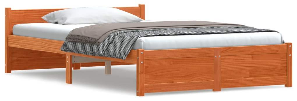 Estrutura da Cama com cabeceira Castanho-mel 120 x 200 cm
