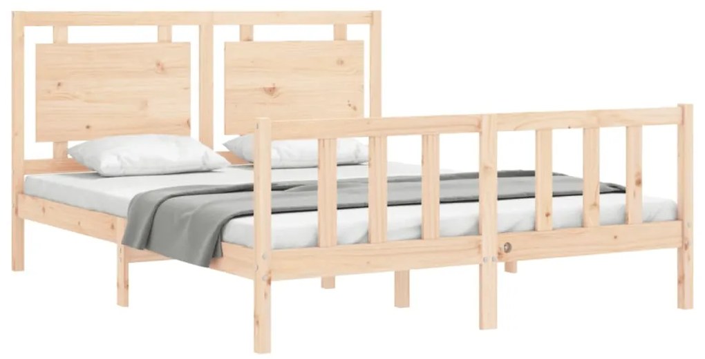 Estrutura de cama King Size com cabeceira madeira maciça