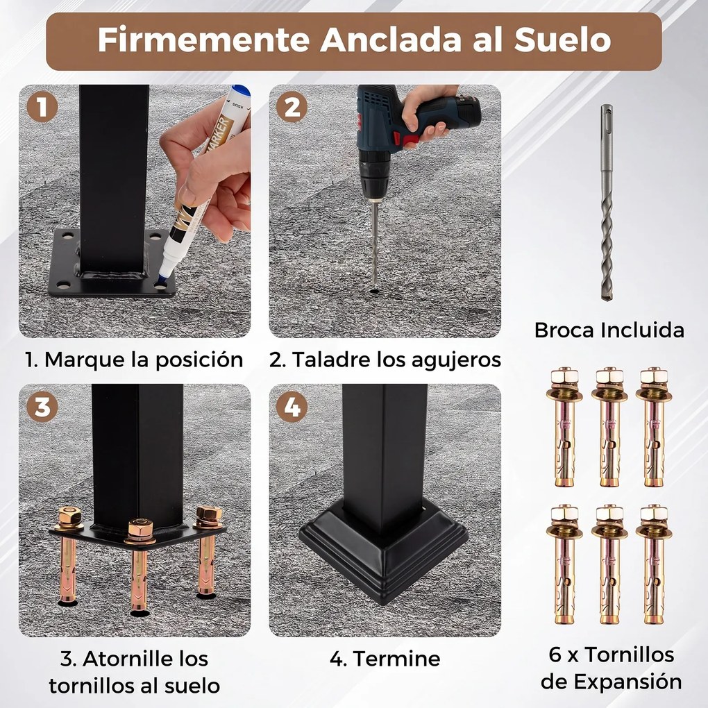Corrimão para Escadas, 99 x 9 x 74 cm, Ângulo Regulável, Preto