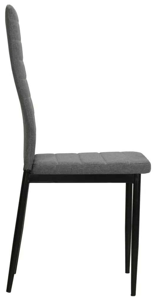 Cadeiras de jantar 4 pcs tecido cinzento-claro