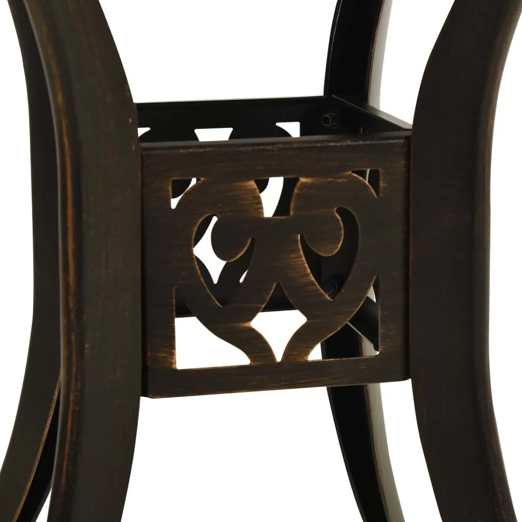 Mesa de jardim 78x78x72 cm alumínio fundido bronze