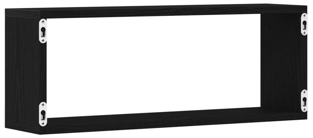 Conjunto de Prateleiras vidaXL de 4 - Carvalho Preto - 60x15x23 cm - F