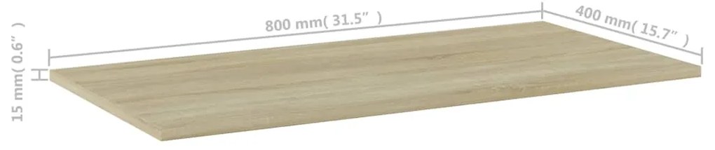 Prateleiras estante 4pcs 80x40x1,5cm contraplacado cor carvalho
