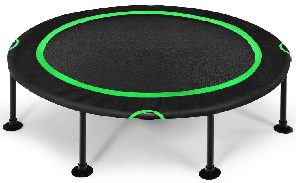 Trampolim Dobrável para Crianças com Almofadas de Segurança e Cordas Duráveis para Crianças Verde e Preto 120 cm