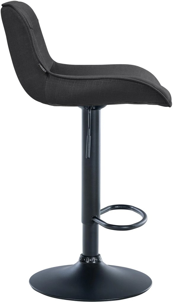 Banco alto em tecido com estrutura preta 85-106 x 49 x 51 cm cinzento escuro