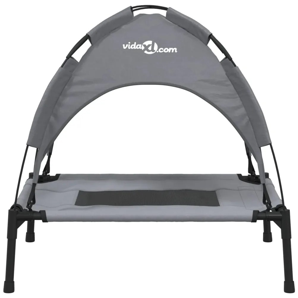 Cama para cães com toldo tecido oxford e aço antracite