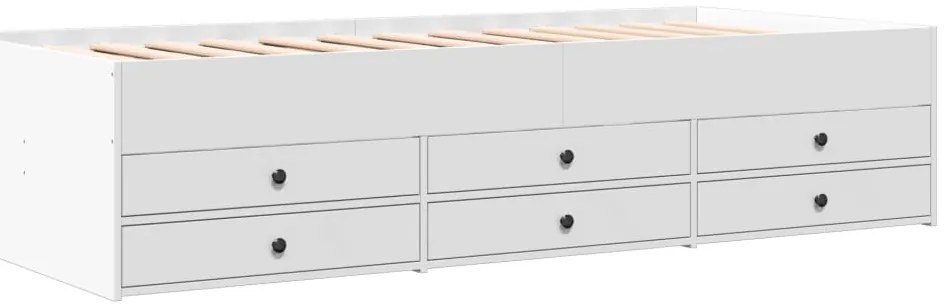 Sofá-cama com gavetas sem colchão 100x200 cm branco