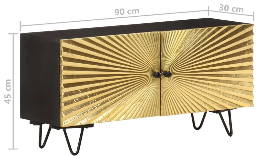 Móvel de TV 90x30x45 cm madeira de mangueira maciça