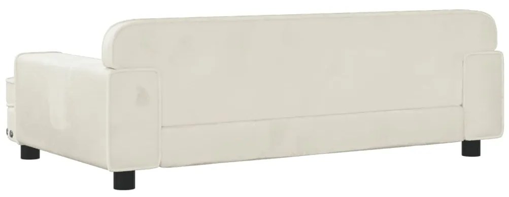 Sofá infantil 90x53x30 cm veludo cor creme