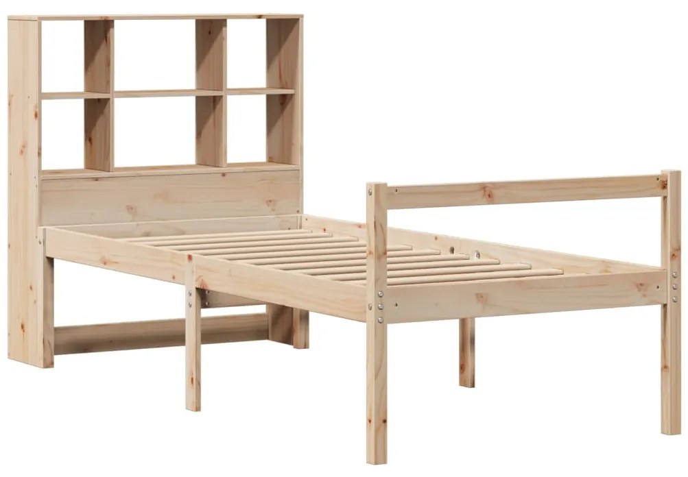 Cama com estante sem colchão 100x200 cm pinho maciço