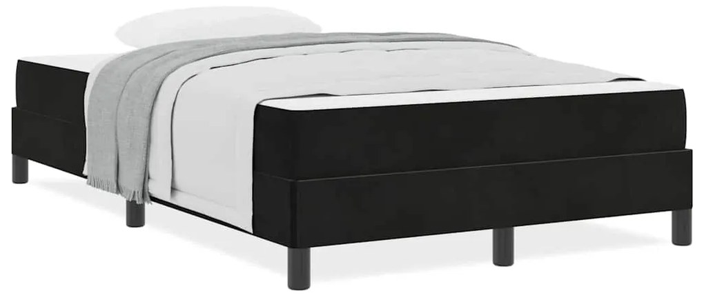 Cama box spring com colchão Preto 120 x 190 cm Veludo