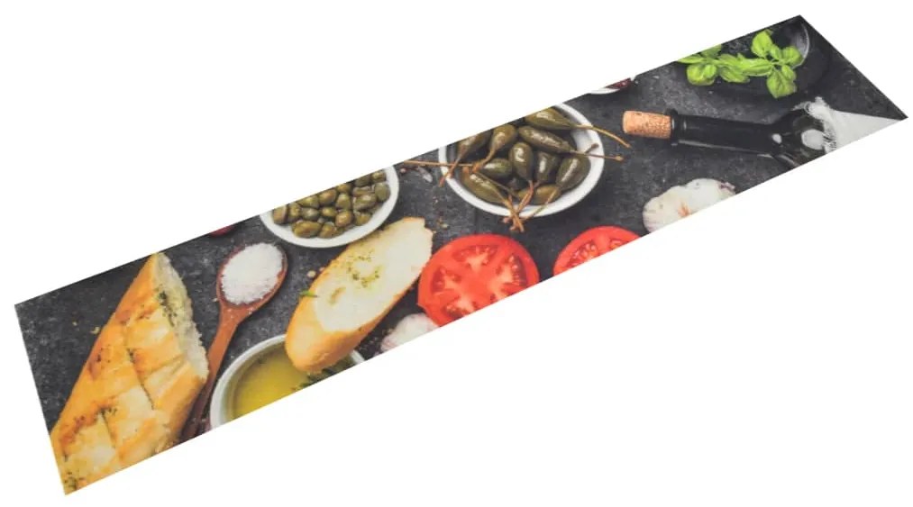 Tapete de cozinha lavável 60x300 cm veludo padrão vinho/jantar