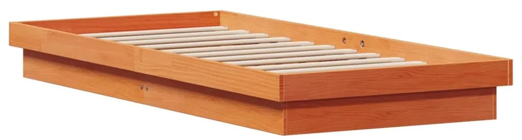 Estrutura de cama c/ LEDs 100x200 cm pinho maciço castanho mel