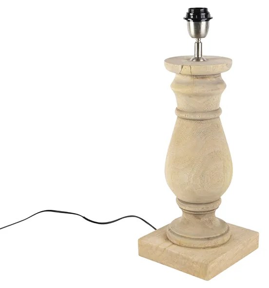 Candeeiro de mesa rústico sem abajur madeira natural - Catnip