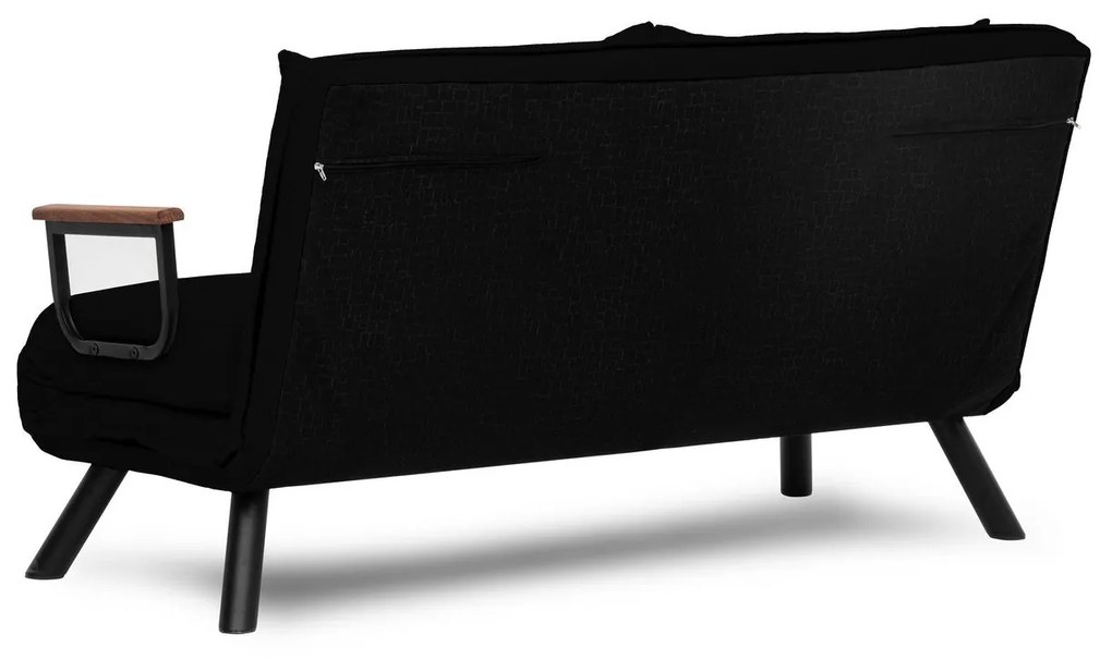Sofá-Cama de 2 Lugares Sando – Preto – 175 cm x 133 cm