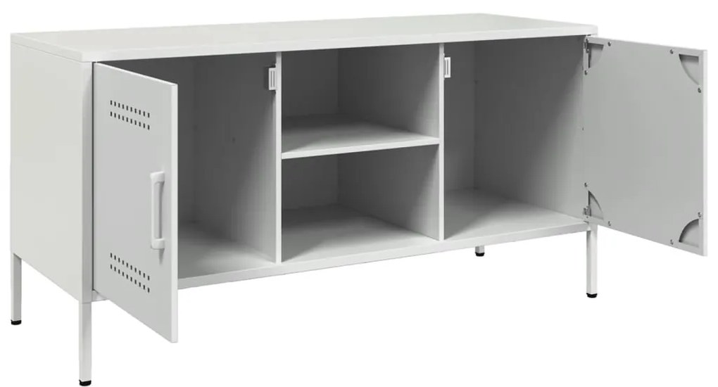Móvel de TV 100,5x39x50,5 cm aço branco