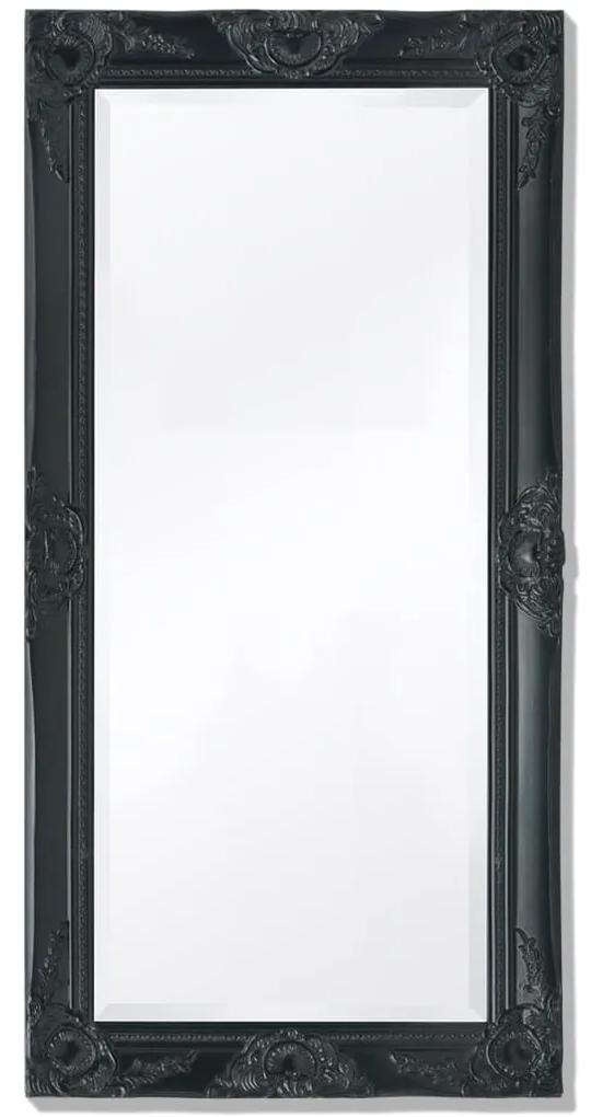 243682 vidaXL Espelho de parede, estilo barroco, 100x50 cm, preto