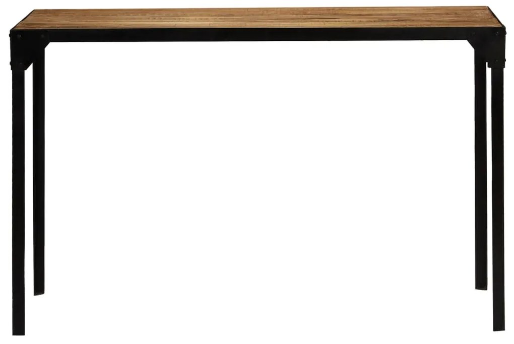 Mesa jantar madeira de mangueira maciça áspera + aço 120 cm