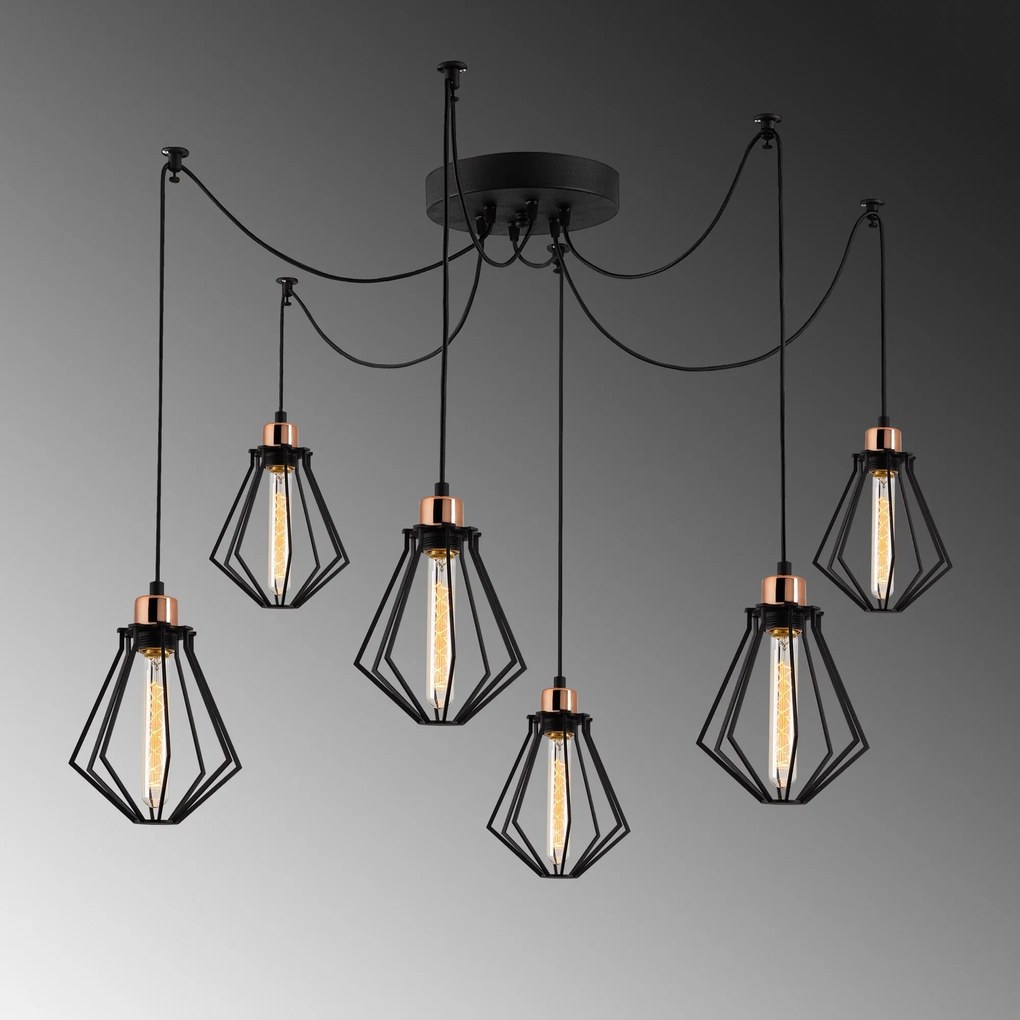 Candeeiro Chandelier Oylat – Preto – 138 cm de Diâmetro x 110 cm de Al