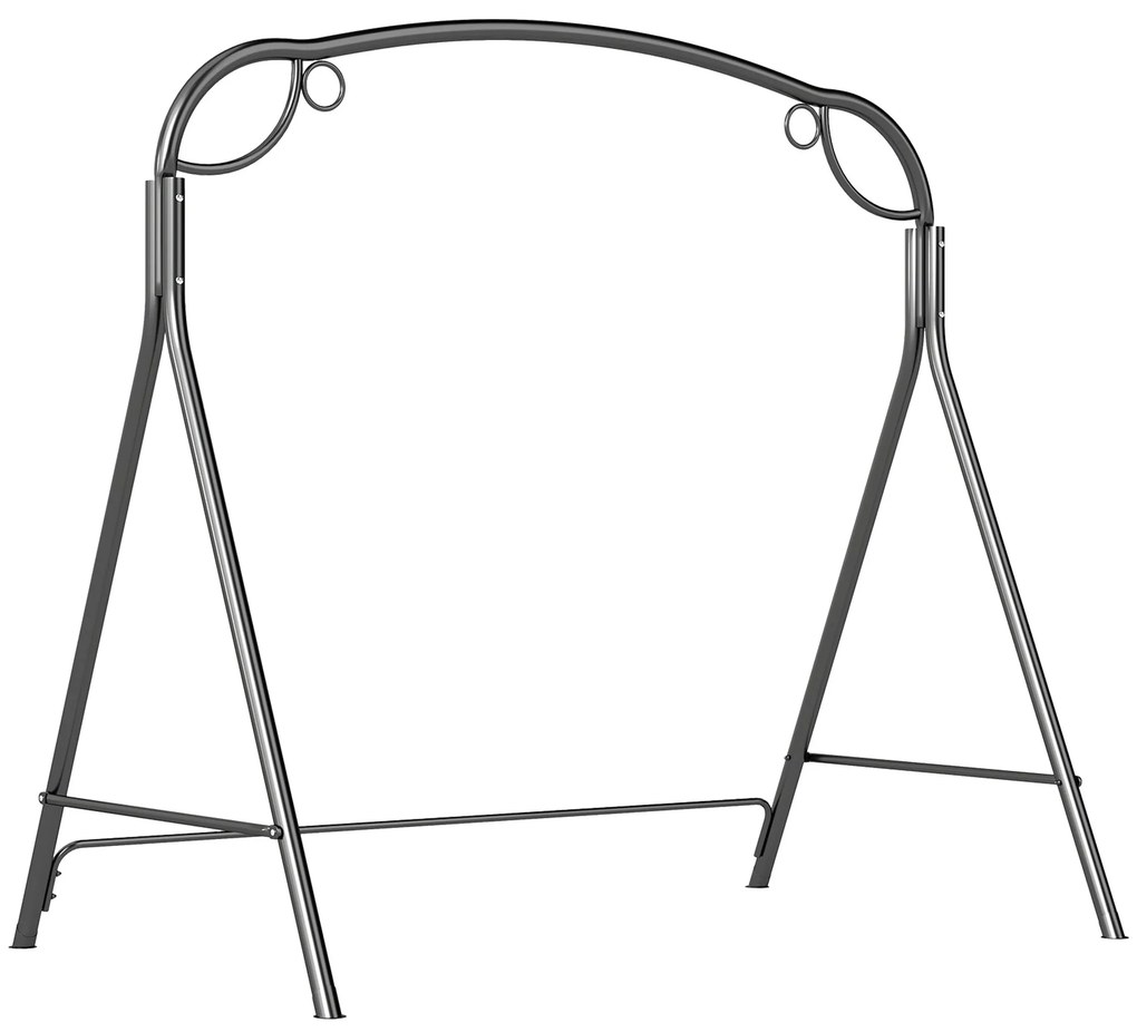 Outsunny Suporte Baloiço Metal Estrutura Resistente Pés Forma A Carga 220 kg Jardim Terraço 172x126x170 cm Cor Bronze | Aosom Portugal