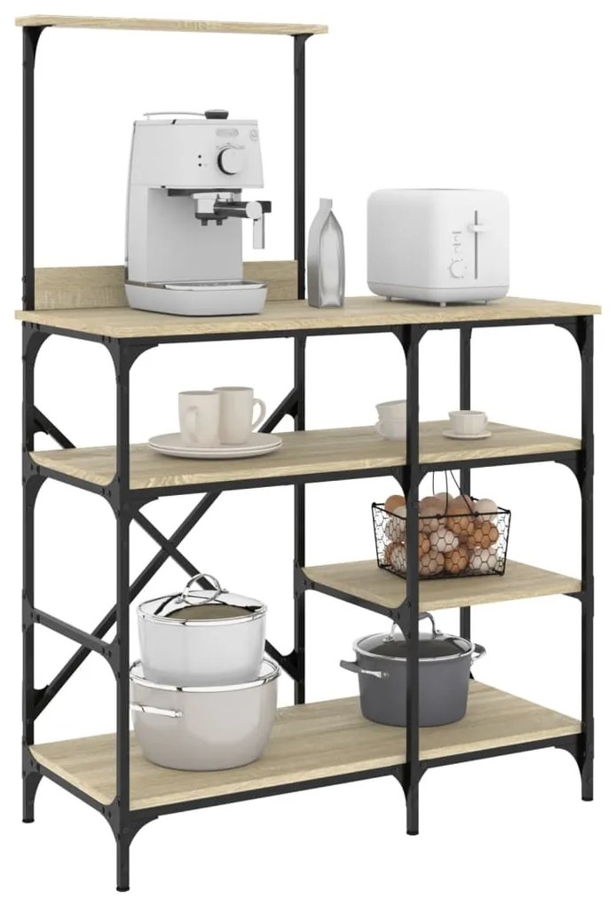 vidaXL Estante 90x40x132 cm derivados de madeira/metal carvalho sonoma