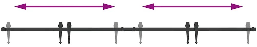 Kit para armário deslizante aço carbono 200 cm