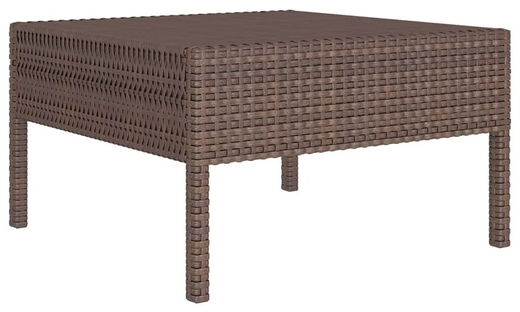 14 pcs conjunto lounge jardim c/ almofadões vime PE castanho