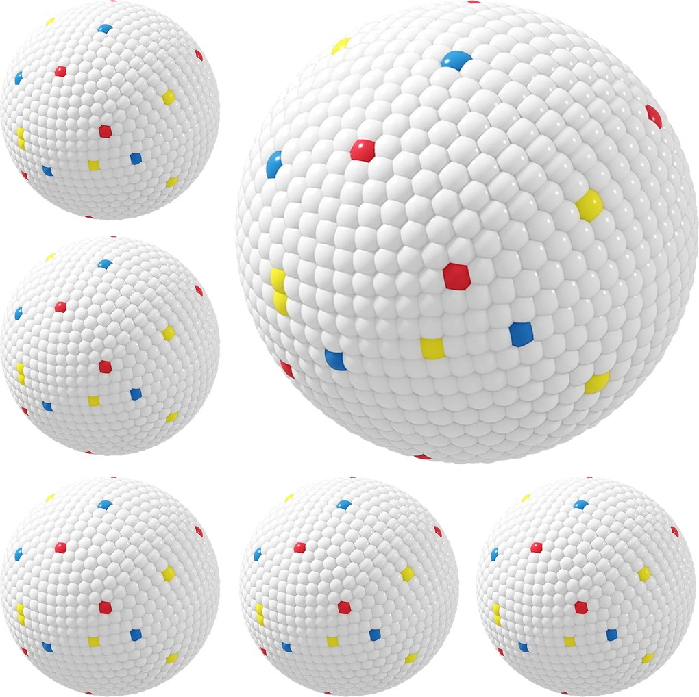 Conjunto de 6 Bolas para Cão, 5,8 x 5,8 x 5,8 cm, Compatíveis com Lançador Automático, Brancas