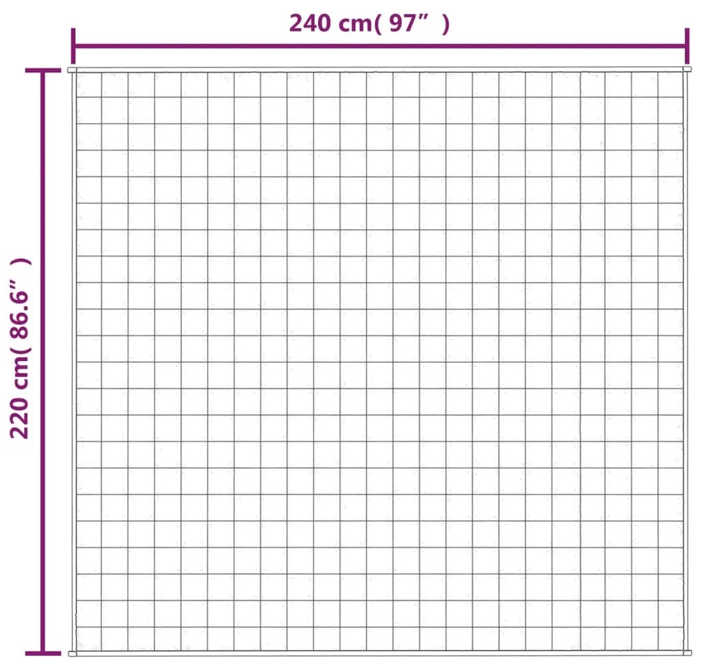 Manta pesada 11 kg 220x240 cm tecido cinzento