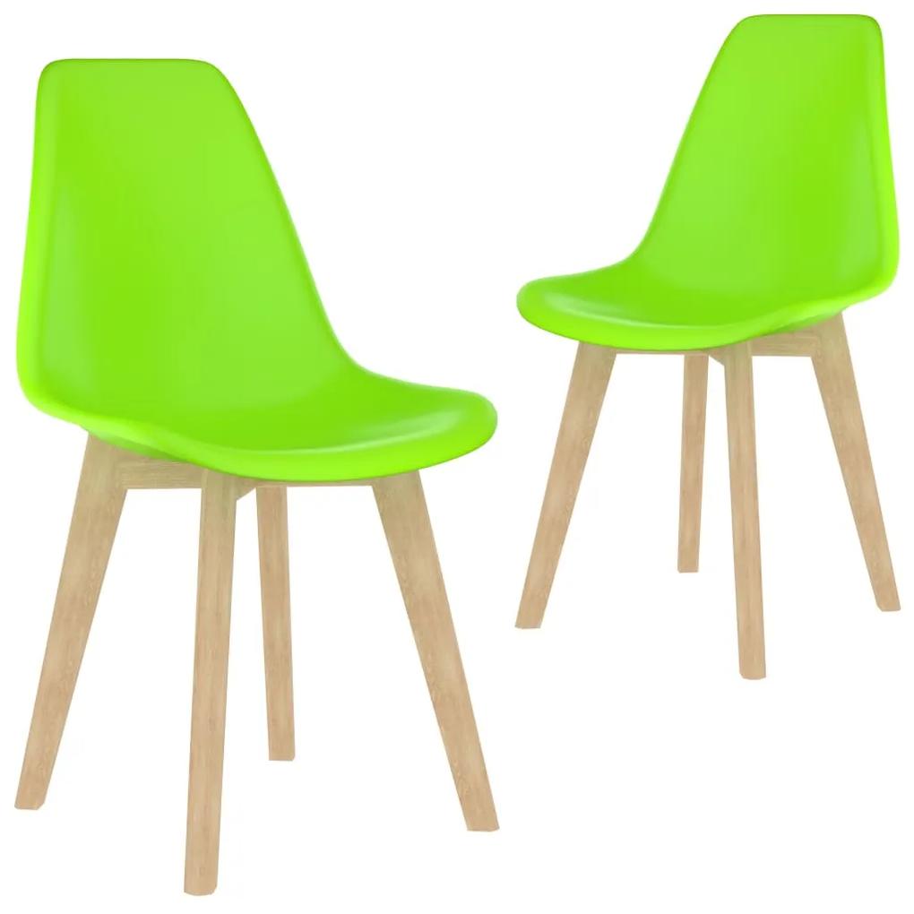 289128 vidaXL Cadeiras de jantar 2 pcs plástico verde