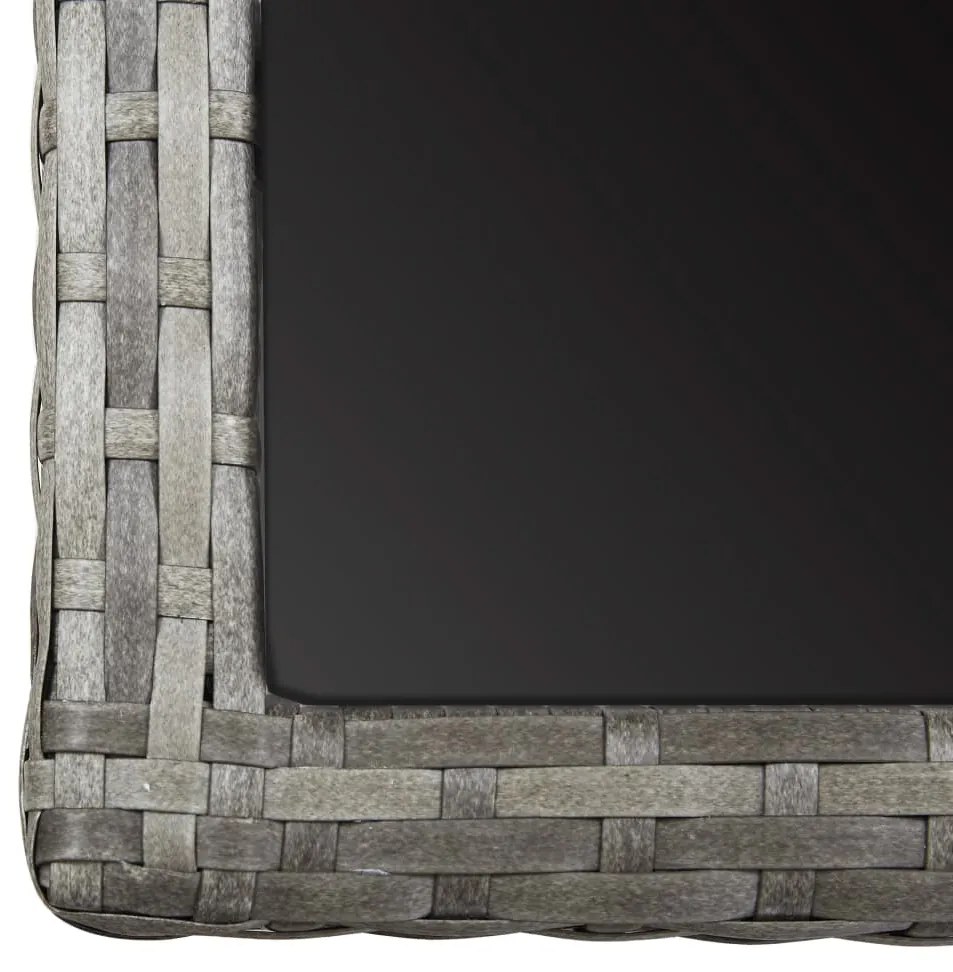 Mesa de jardim 110x53x72 cm vidro e vime PE antracite