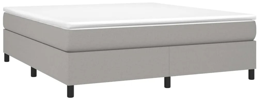 Estrutura de cama sem colchão 160x200 cm tecido cinzento-claro