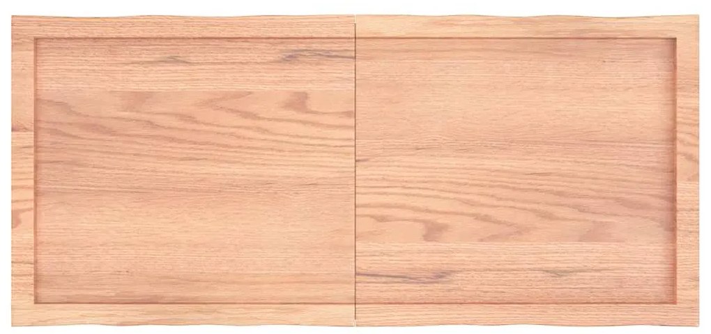 Tampo de mesa com bordas vivas carvalho tratado castanho-claro