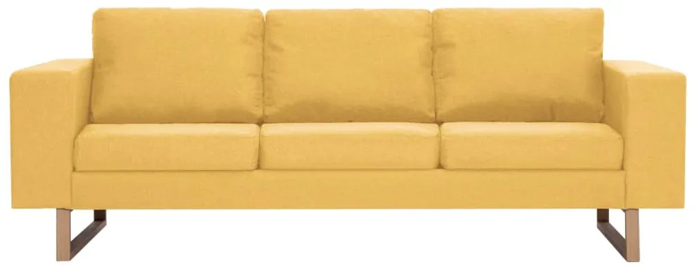 Sofá de 3 lugares em tecido amarelo