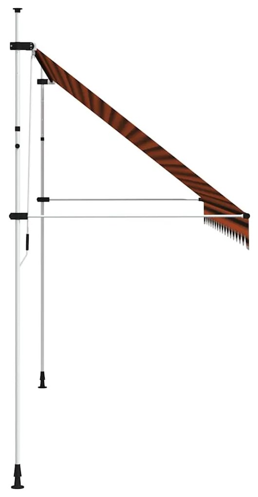 Toldo retrátil manual 400 cm laranja e castanho