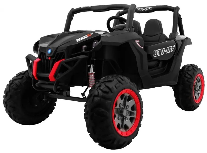 Carro elétrico para Crianças 2 Lugares Buggy SuperStar 2 x 12 V, 4x4 Com MP4, Rodas Espuma EVA, Assento couro ecológico Preto