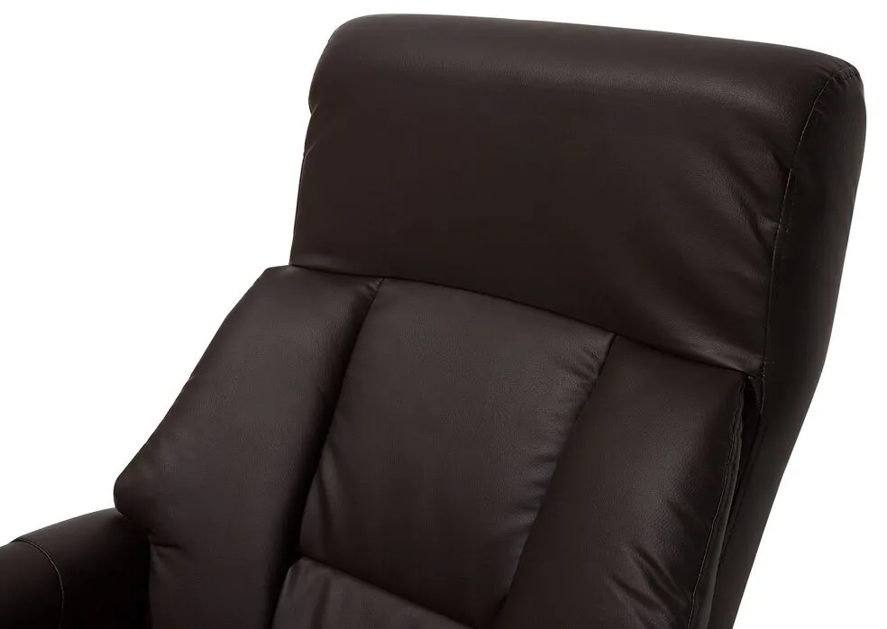 Cadeira de massagem com repousa-pés em pele sintética castanha escura FORCE Beliani