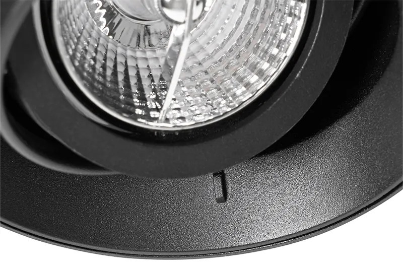 Foco embutido moderno preto GU10 AR70 redondo sem moldura - Oneon