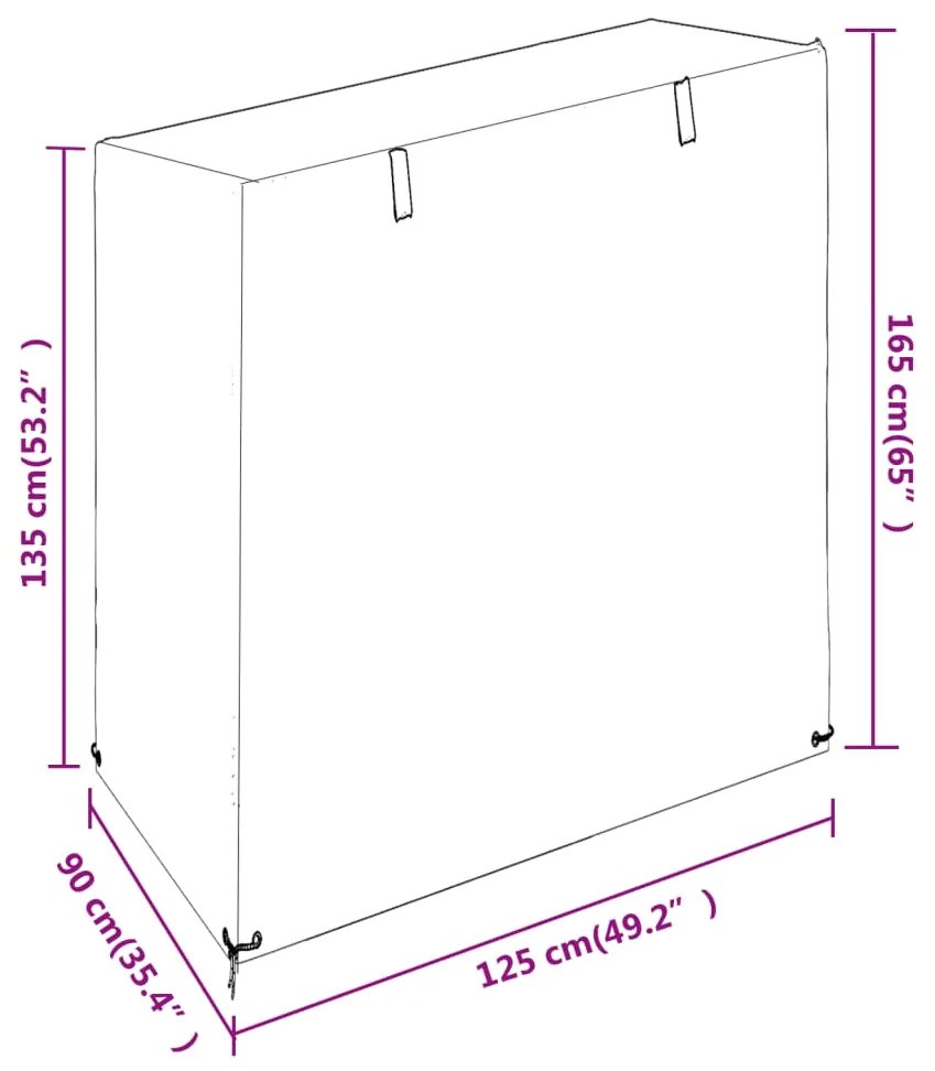 Capa p/ banco de baloiço 8 ilhós 125x90x135/165 cm polietileno