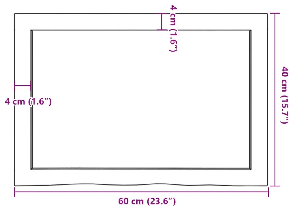 Prateleira de parede 60x40x(2-4) cm carvalho tratado castanho
