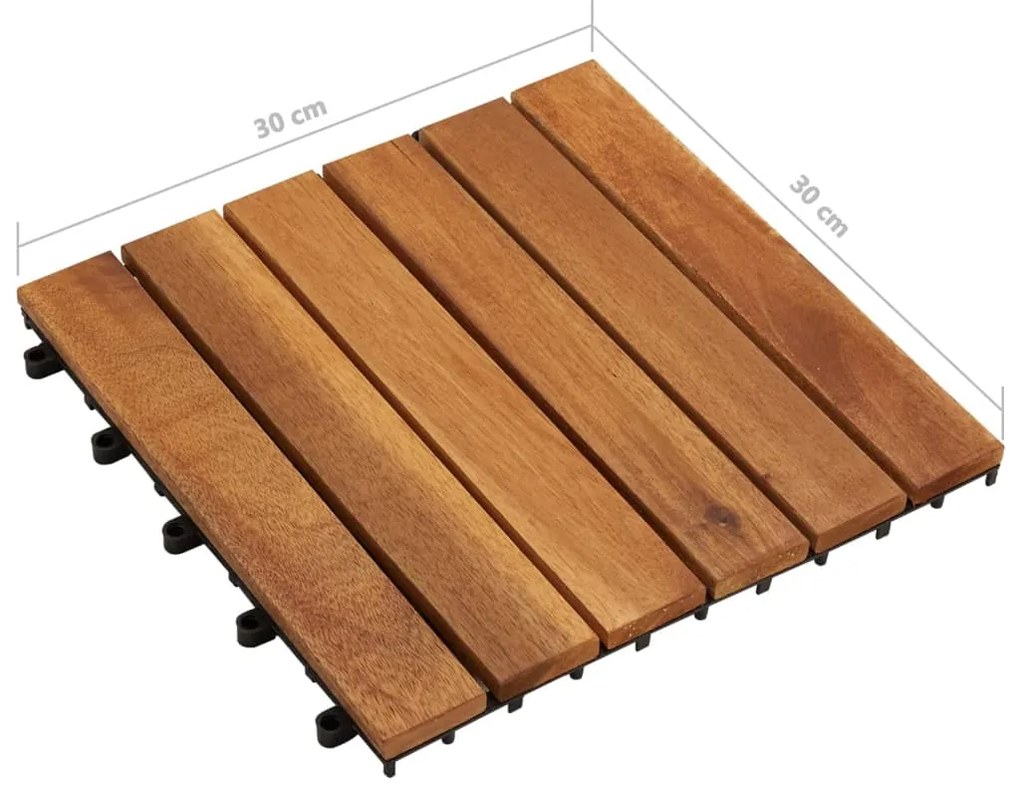 Ladrilho de pavimento padrão vertical 30 pcs 30 x 30 cm madeira acácia