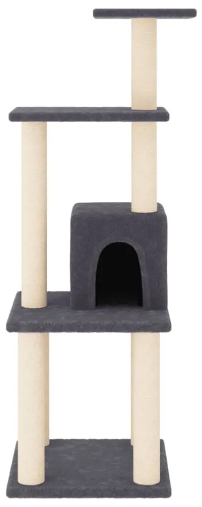 Árvore p/ gatos c/ postes arranhadores sisal 105cm cinza-escuro