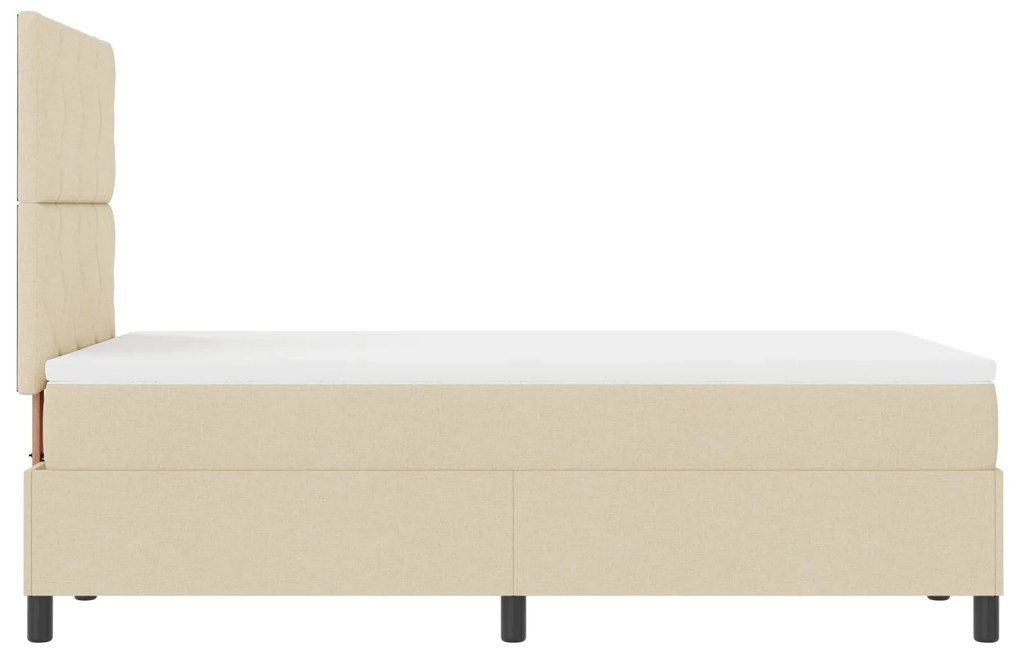 Cama Box com Colchão Creme 120x200 cm Tecido