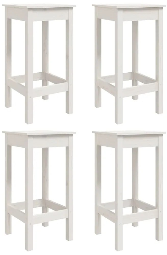 5 pcs conjunto de bar para jardim pinho maciço branco